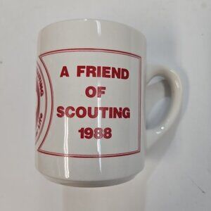 Vintage Boy Scout Mug 1988 '88 A Friend of Scouting Indianhead BSA White